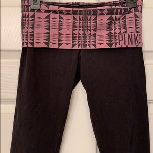 Pink cropped yoga pants